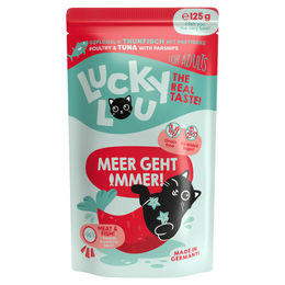 Lucky Lou Lifestage Katzen Nassfutter Adult Geflügel & Thunfisch Stückchen in Sauce, getreidefrei und glutenfrei, 16 x 125 g - 16 x 125 g – Bild 1 von 6