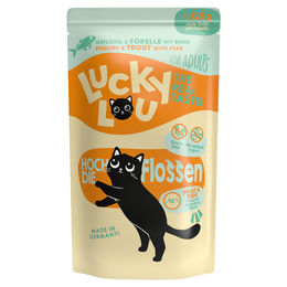 Lucky Lou Lifestage Katzen Nassfutter Adult Geflügel und Forelle Stückchen in Sauce 16 x 125 g getreidefrei und glutenfrei - 16 x 125 g – Bild 1 von 11