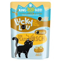 Produktbild von Lucky Lou Lifestage Katzenfutter Adult Geflügel & Hirsch Stückchen in Sauce, getreidefrei und glutenfrei, 300 g - 24 x 300 g
