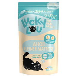 Lucky Lou Lifestage Kitten Katzenfutter Geflügel & Forelle Stückchen in Sauce 16x125g getreidefrei und glutenfrei - 16 x 125 g – Bild 1 von 5