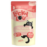Produktbild von Lucky Lou Lifestage Kitten Katzenfutter Geflügel Stückchen in Sauce getreidefrei glutenfrei ohne Zucker 16 x 125 g - 16 x 125 g