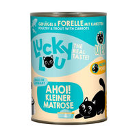 Produktbild von Lucky Lou Lifestage Kitten Nassfutter Geflügel und Forelle getreidefrei ohne Zucker 24x400g