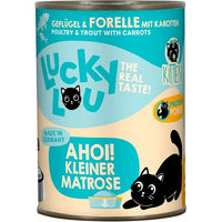 Produktbild von Lucky Lou Lifestage Kitten Nassfutter Geflügel und Forelle getreidefrei ohne Zucker 24x400g