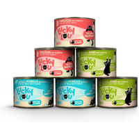 Produktbild von Lucky Lou Lifestage Kitten Nassfutter Mixpaket 6 x 200 g Dose Getreidefrei Ohne Zucker Glutenfrei mit Geflügel Forelle und Rind - 24 x 200 g