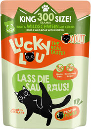 Lucky Lou Lifestage Pouch Adult Hund Nassfutter Rind & Wildschwein getreidefrei und glutenfrei 300 g – Bild 1 von 3