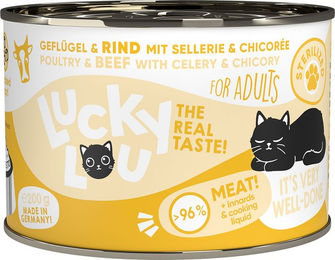 Lucky Lou Lifestage Sterilized Katzenfutter Geflügel & Rind 6x200g – Bild 1 von 1