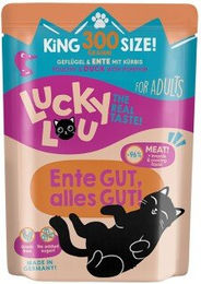 Produktbild von Lucky Lou Nassfutter Katze Adult Ente und Geflügel Light Stückchen in Sauce 6x300 g - 6 x 300 g