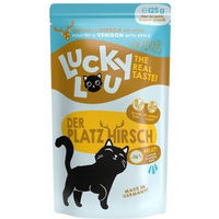 Produktbild von Lucky Lou Nassfutter Katze Adult Geflügel und Hirsch Light 64x125 g - 64 x 125 g