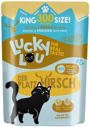 Produktbild von Lucky Lou Nassfutter Katze Adult Geflügel und Hirsch Stückchen in Sauce Light 24x300 g - 24 x 300 g