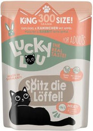 Produktbild von Lucky Lou Nassfutter Katze Adult Geflügel und Kaninchen Stückchen in Sauce 24x300 g - 24 x 300 g