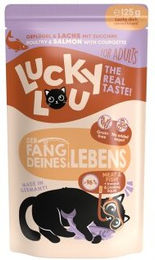 Lucky Lou Nassfutter Katze Adult Geflügel und Lachs Light 32x125 g - 32 x 125 g – Bild 1 von 3