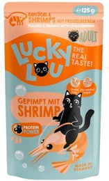 Lucky Lou Nassfutter Katze Adult Geflügel und Shrimps mit hohem Fleischanteil 16x125 g – Bild 1 von 2