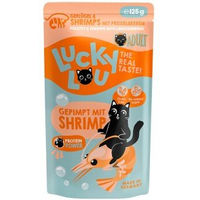 Produktbild von Lucky Lou Nassfutter Katze Adult Geflügel und Shrimps mit hohem Fleischanteil 16x125 g