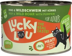 Lucky Lou Nassfutter Katze Adult Rind und Wildschwein 6x200 g - 6 x 200 g – Bild 1 von 3