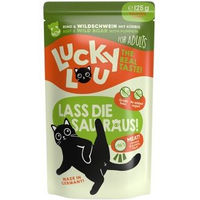 Produktbild von Lucky Lou Nassfutter Katze Adult Rind und Wildschwein Light 64x125 g - 64 x 125 g