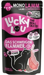 Lucky Lou Nassfutter Katze Adult SuperMono Lamm getreidefrei und glutenfrei 16x125 g – Bild 1 von 3