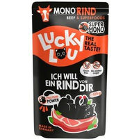 Produktbild von Lucky Lou Nassfutter Katze Adult SuperMono Rind getreidefrei und glutenfrei 16x125 g