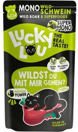 Lucky Lou Nassfutter Katze Adult SuperMono Wildschwein getreidefrei monoprotein 16x125 g – Bild 1 von 3