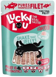 Lucky Lou Nassfutter Katze Extra Food Adult Thunfisch in Gelee getreidefrei und ohne Zucker 12x70 g - 12 x 70 g – Bild 1 von 2
