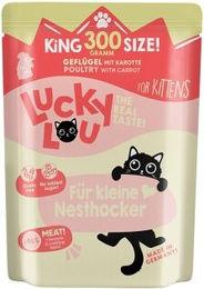 Produktbild von Lucky Lou Nassfutter Katze Kitten Geflügel Stückchen in Sauce 12x300 g - 12 x 300 g