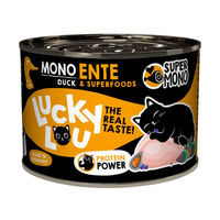 Produktbild von Lucky Lou SuperMono² Hundefutter Ente getreidefrei monoprotein ohne Zucker 24x200g