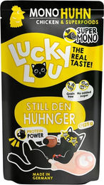 Lucky Lou SuperMono Katzenfutter Huhn Monoprotein Getreidefrei Sensitive Stückchen in Sauce für Adult – Bild 1 von 3