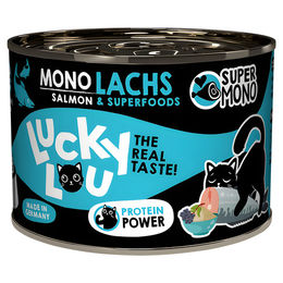 Produktbild von Lucky Lou SuperMono Katzenfutter Lachs Monoprotein Getreidefrei Glutenfrei Adult 190 g