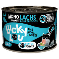 Produktbild von Lucky Lou SuperMono Katzenfutter Lachs Monoprotein Getreidefrei Glutenfrei Adult 190 g