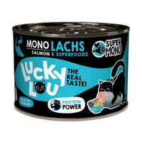 Produktbild von Lucky Lou SuperMono Lachs Nassfutter für erwachsene Katzen getreidefrei und glutenfrei 6x190g