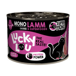 Lucky Lou SuperMono Lamm Nassfutter für erwachsene Katzen getreidefrei und glutenfrei 6x200g – Bild 1 von 5