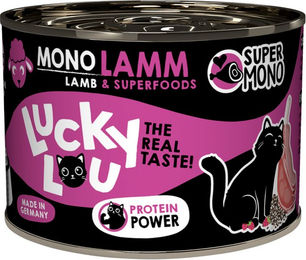 Lucky Lou SuperMono Monoprotein Katzenfutter Lamm 200 g Dose - 200 g – Bild 1 von 8