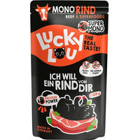 Produktbild von Lucky Lou SuperMono Rind Monoprotein Sensitive Hundefutter 16x125g