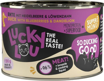 Lucky Lou SuperMono2 Katzenfutter Ente Monoprotein Getreidefrei Stückchen in Sauce 200g - 6 x 200 g – Bild 1 von 8