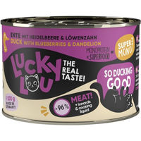 Produktbild von Lucky Lou SuperMono2 Katzenfutter Ente Monoprotein Getreidefrei Stückchen in Sauce 200g - 6 x 200 g