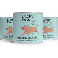 Produktbild von Lucky Pet Gelenktabletten für Hunde mit Grünlippmuschel, Glucosamin, MSM und Teufelskralle für alle Altersstufen und Größen