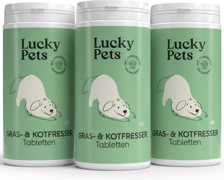 Lucky-Pet Gras- und Kotfresser Tabletten für Hunde zur Magen-Darm-Unterstützung und Verdauungshilfe – Bild 1 von 4