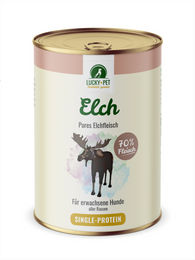 Produktbild von Lucky-Pet Hundefutter Elchfleisch Stückchen in Sauce getreidefrei und hypoallergen 800 g