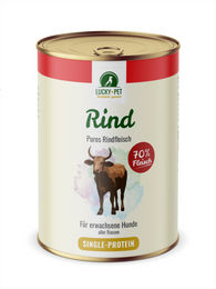 Produktbild von Lucky-Pet Hundefutter Rindfleisch Stückchen in Sauce Getreidefrei Monoprotein 6 x 800 g