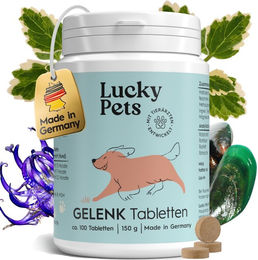 Lucky Pets Gelenktabletten für Hunde mit Grünlippmuschel, Glucosamin, MSM und Teufelskralle für alle Altersstufen – Bild 1 von 3