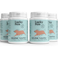 Produktbild von Lucky Pets Gelenktabletten für Hunde mit Grünlippmuschel, Glucosamin, MSM und Teufelskralle für alle Altersstufen