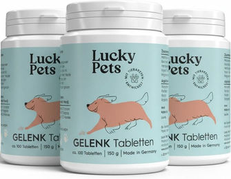 Lucky Pets Gelenktabletten für Hunde mit Grünlippmuschel, Glucosamin, MSM und Teufelskralle für alle Altersstufen – Bild 1 von 3