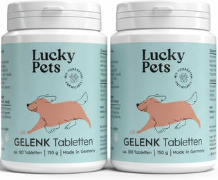 Lucky Pets Gelenktabletten für Hunde mit Grünlippmuschel, Glucosamin, MSM und Teufelskralle für alle Altersstufen und Größen – Bild 1 von 3