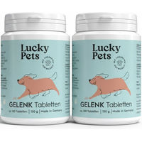 Produktbild von Lucky Pets Gelenktabletten für Hunde mit Grünlippmuschel, Glucosamin, MSM und Teufelskralle für alle Altersstufen und Größen