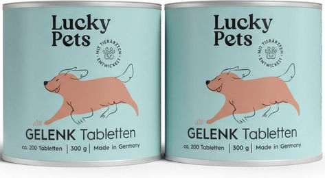Lucky Pets Gelenktabletten für Hunde mit Grünlippmuschel, Glucosamin, MSM und Teufelskralle für alle Altersstufen und Größen – Bild 1 von 3