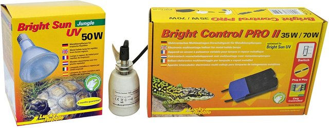 Produktbild von Lucky Reptile Bright Sun UV 50 W UVB-Kompaktlampe Komplettset Jungle Silber