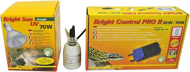 Produktbild von Lucky Reptile Bright Sun UV 70 W UVB-Kompaktlampe Jungle Komplettset Schwarz