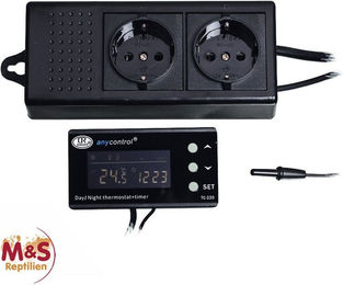 Lucky Reptile M&S Reptile Control V3 Terrarium-Klimasteuerung mit Thermostat und Zeitschaltuhr Schwarz – Bild 1 von 2
