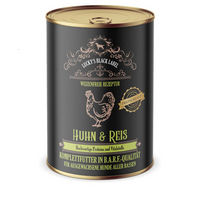 Produktbild von Lucky's Black Label Hühnchen an Reis Stückchen in Sauce für Hunde Adult Getreidefrei 400 g