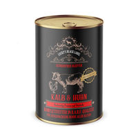 Produktbild von Lucky's Black Label Hundefutter Huhn und Kalb mit Kartoffeln Stückchen in Sauce getreidefrei 400 g