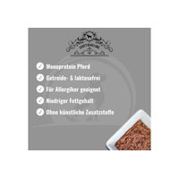 Produktbild von Lucky's Black Label Pferd Pur Hundefutter Nassfutter Stückchen in Sauce Monoprotein Getreidefrei Laktosefrei 800 g